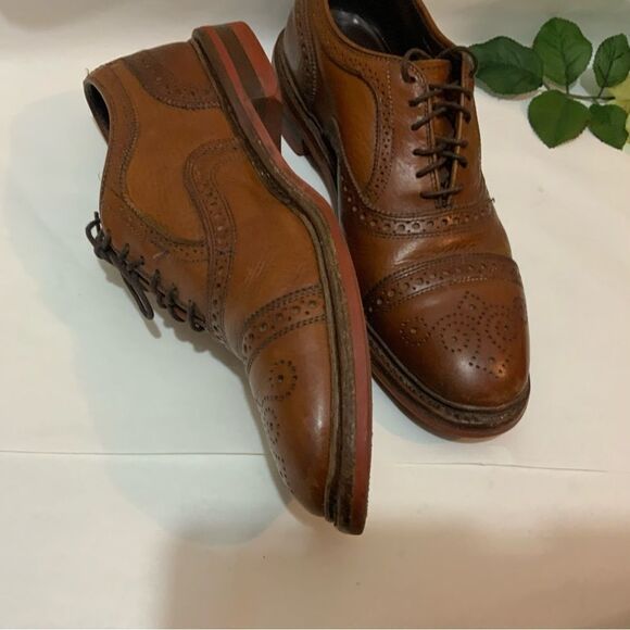 Allen Edmonds Strandmok Cap Toe Brown Oxfords Red Dainite Soles Men\'s Size 8.5 E main image 12